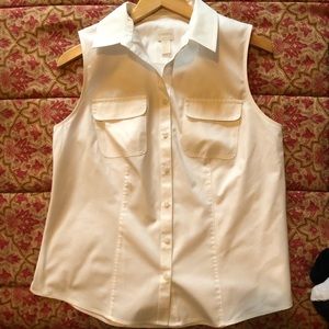 Chicos Sleeveless White Blouse Size 1
